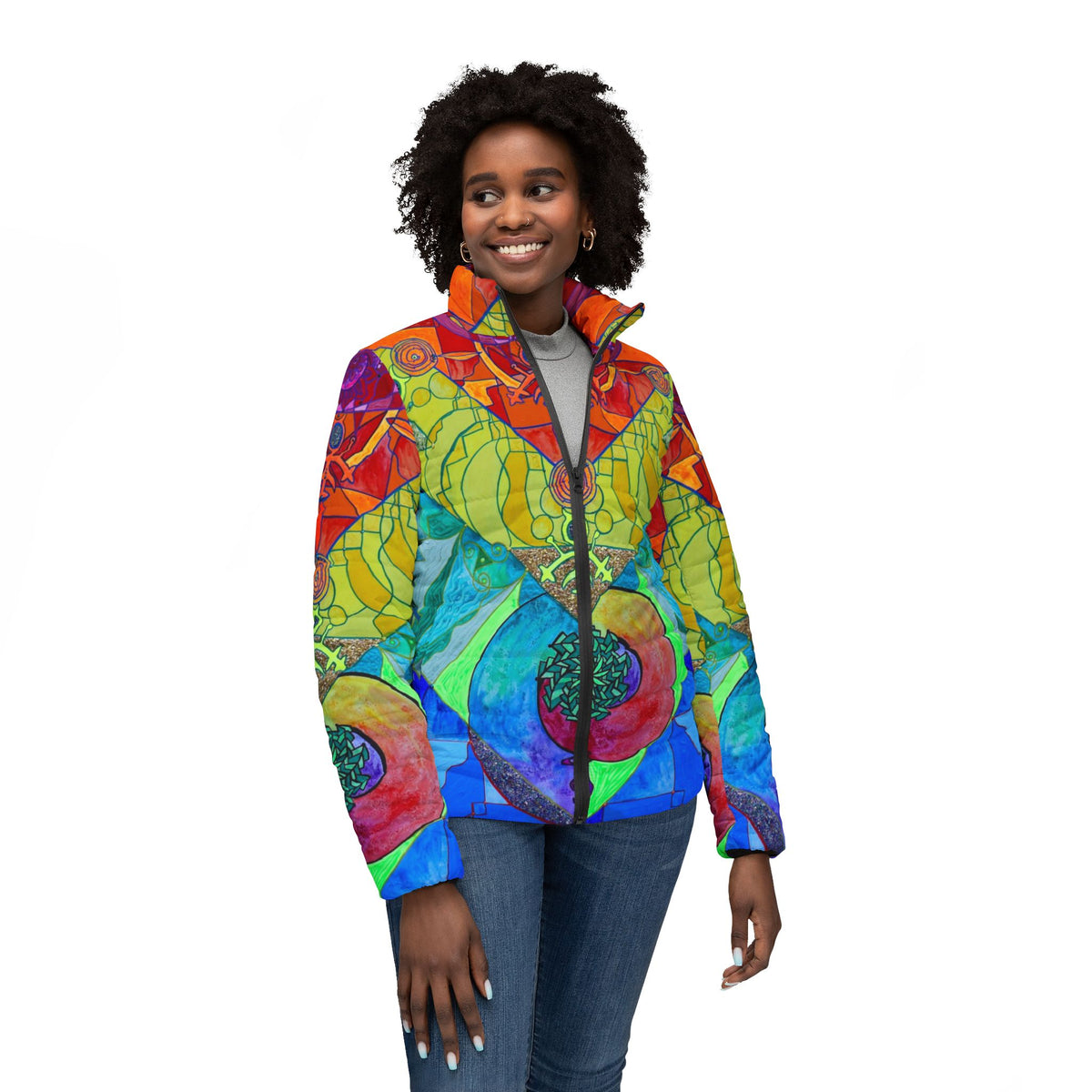 Expansion Pleiadian Lightwork Model - Women’s Puffer Jacket (AOP)