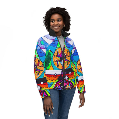 Manifestation Lightwork Model - Women’s Puffer Jacket (AOP)