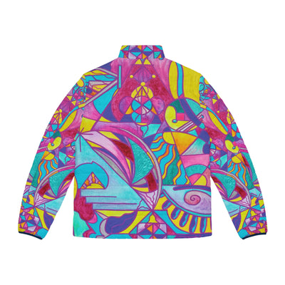 Cessation Lightwork Model - Men's Puffer Jacket (AOP)
