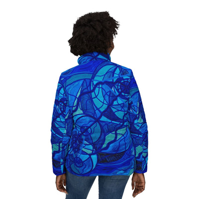 Arcturian Calming Grid - Women’s Puffer Jacket (AOP)