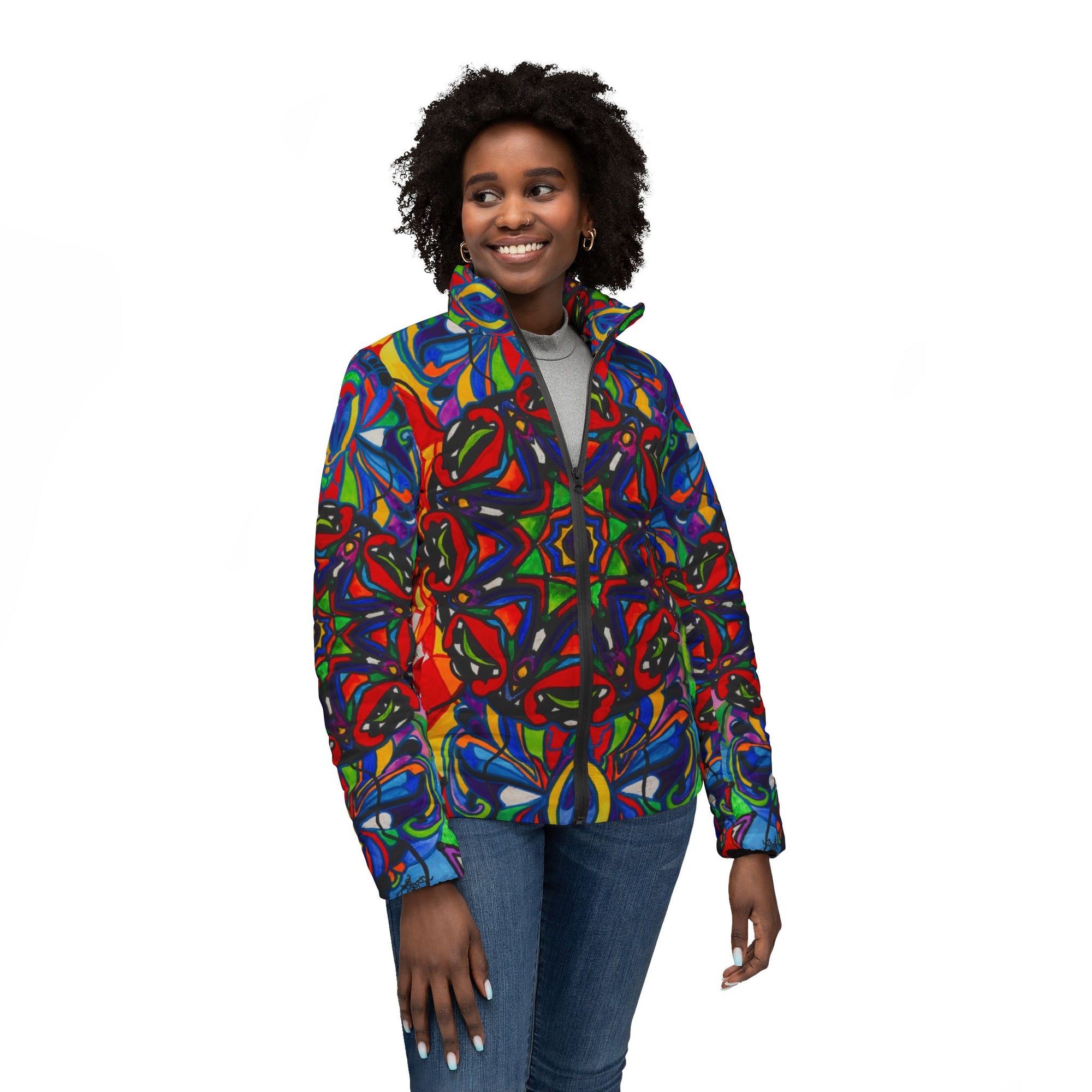 Healthy Polarity - Women’s Puffer Jacket (AOP)