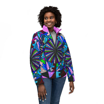 Pleiadian Lightwork Integration Model - Women’s Puffer Jacket (AOP)