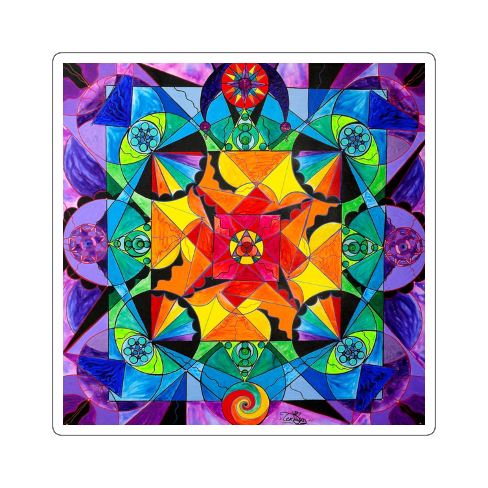 Cesta - Arcturian Blue Ray Grid - Čtvercové samolepky