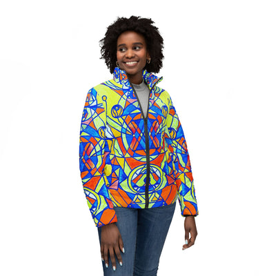 Happiness Pleiadian Lightwork Model - Women’s Puffer Jacket (AOP)