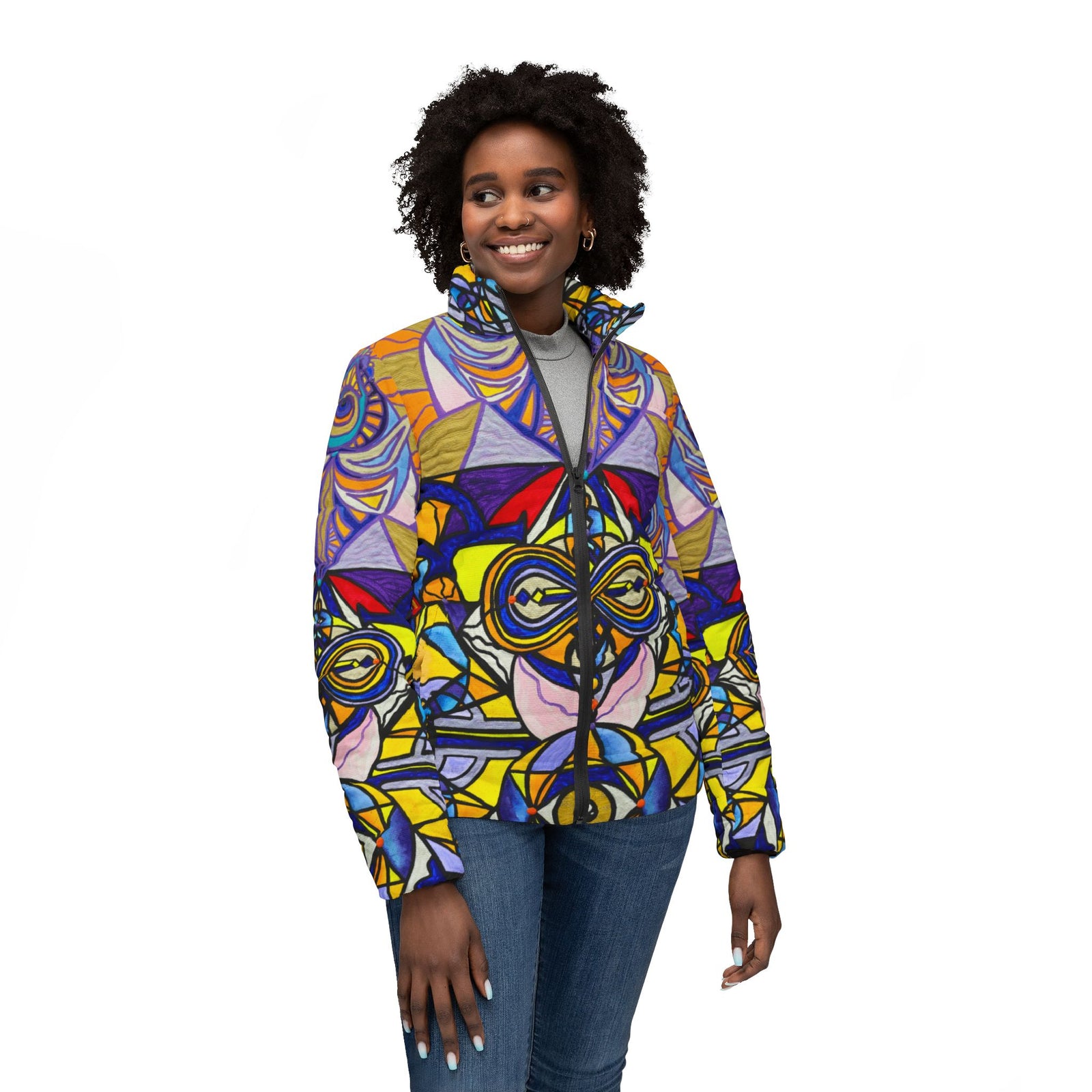 Koot Hoomi - Women’s Puffer Jacket (AOP)