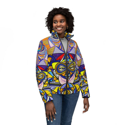 Koot Hoomi - Women’s Puffer Jacket (AOP)