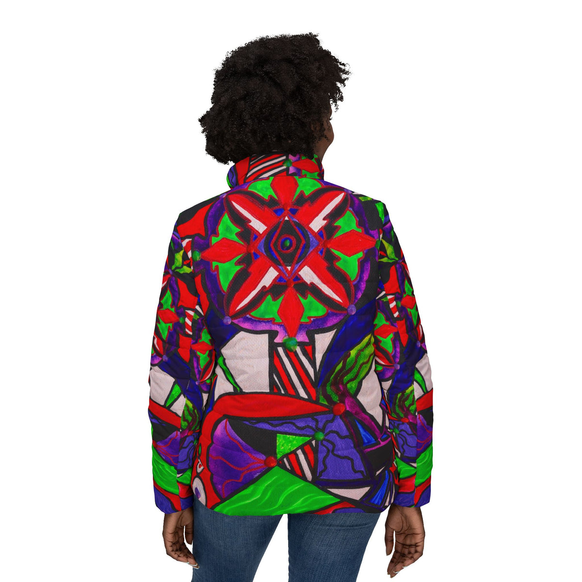 Warding Grid - Women’s Puffer Jacket (AOP)