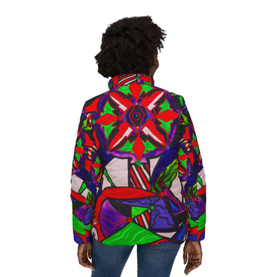 Warding Grid - Women’s Puffer Jacket (AOP)