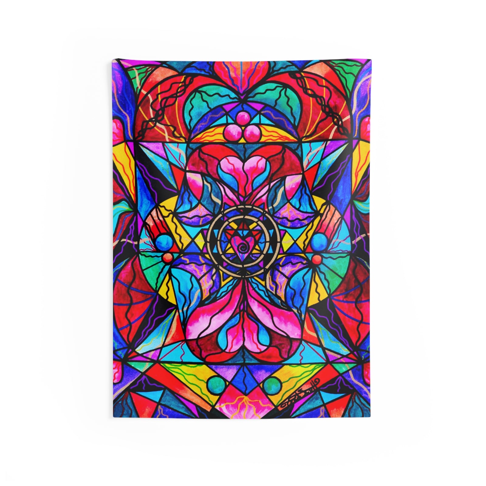 Blue Ray Self Love Grid - Indoor Wall Tapestries