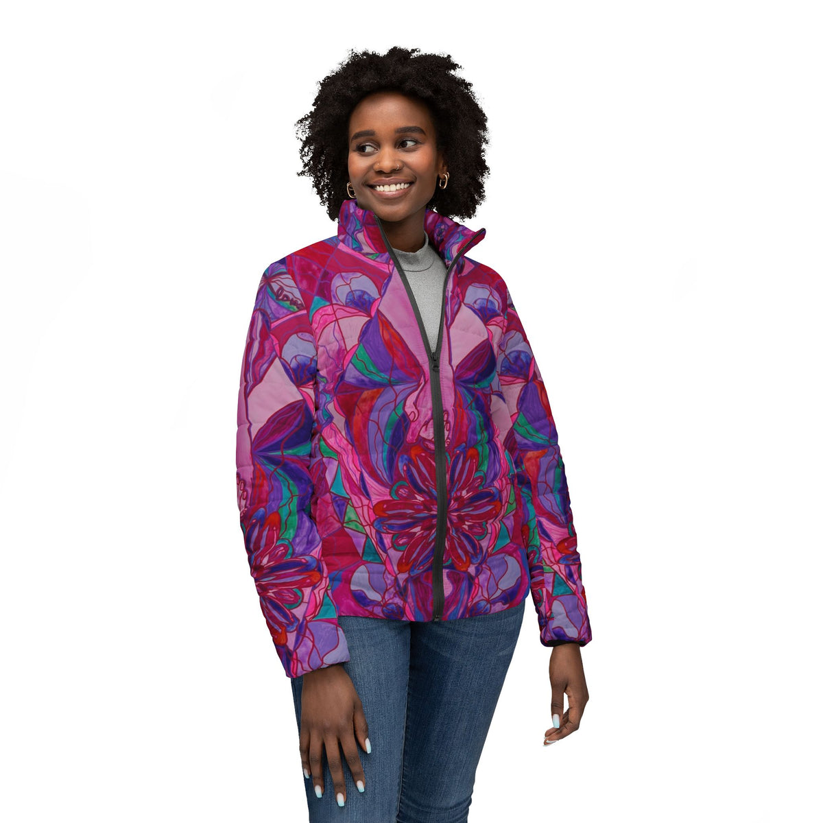 Human Intimacy - Women’s Puffer Jacket (AOP)