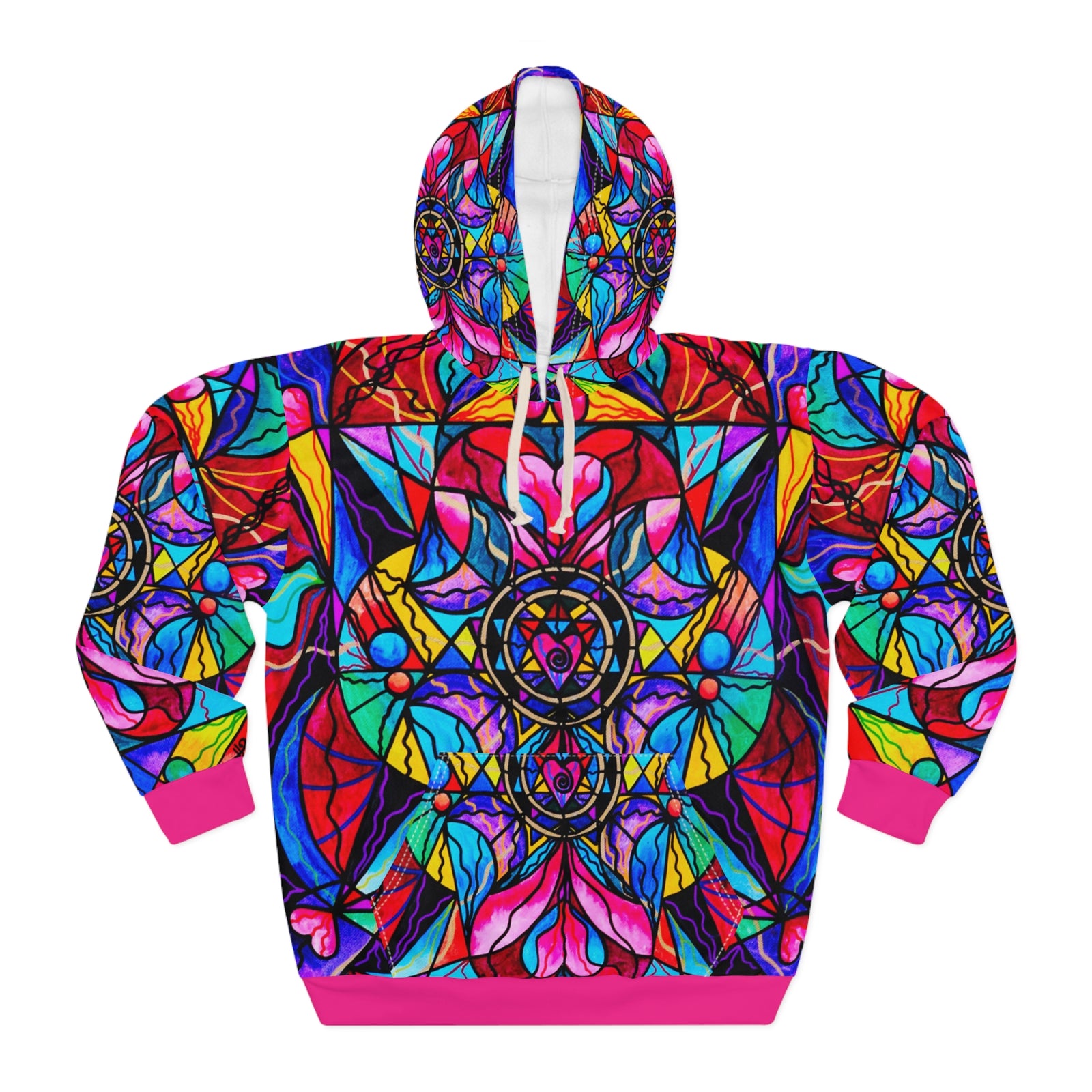 Blue Ray Self Love Grid - AOP Unisex Pullover Hoodie