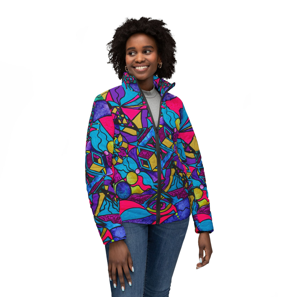 The Problem Solver - Women’s Puffer Jacket (AOP)