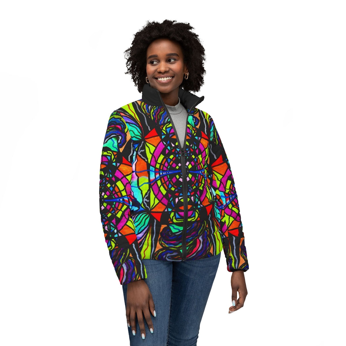 Planetary Vortex - Women’s Puffer Jacket (AOP)