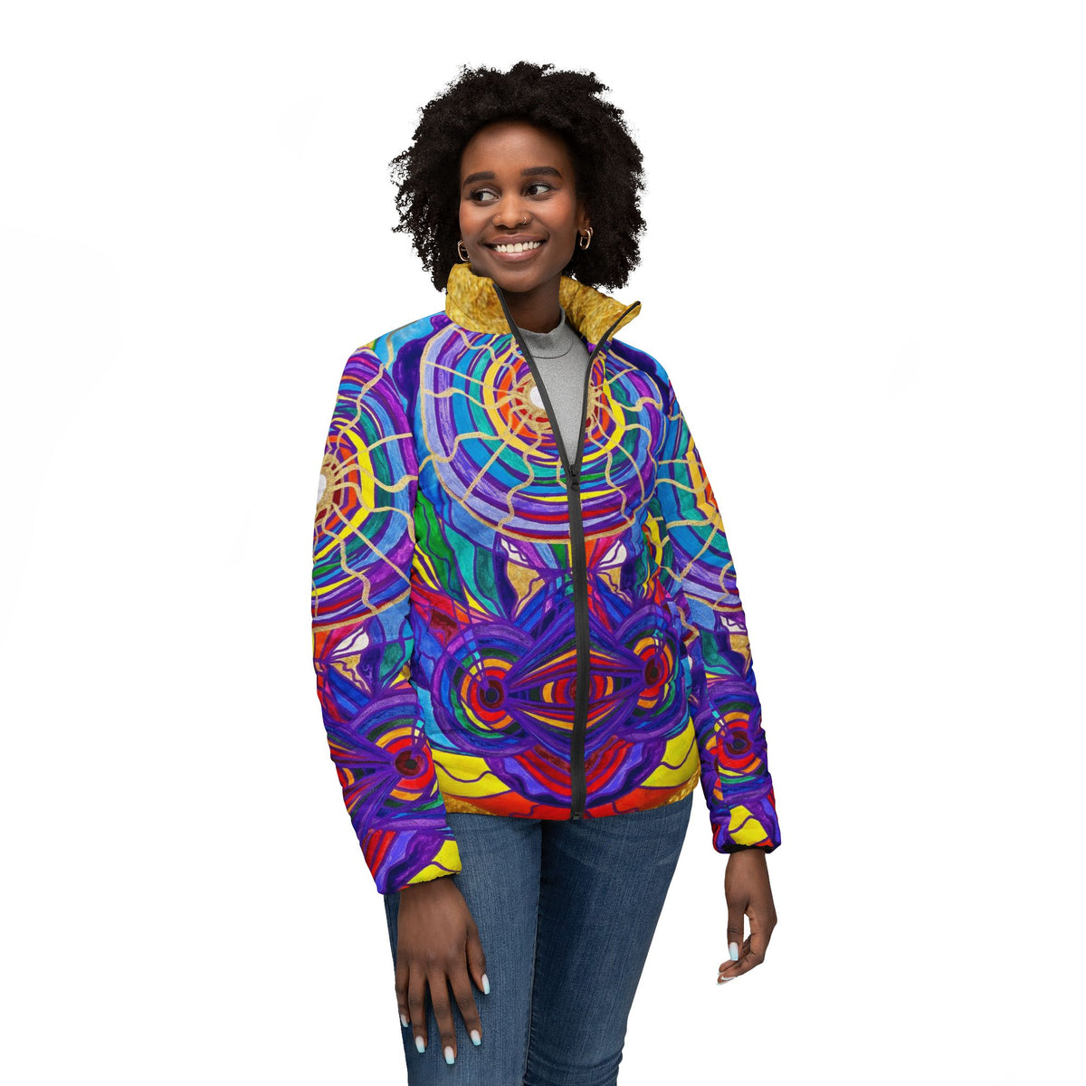 Raise Your Vibration - Women’s Puffer Jacket (AOP)