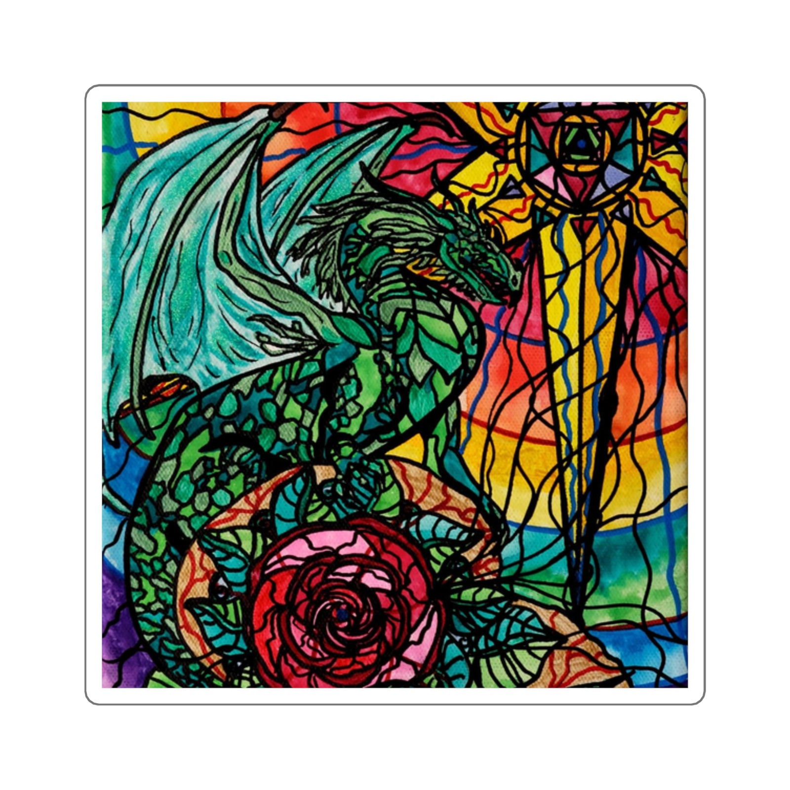 Dragon - Square Stickers