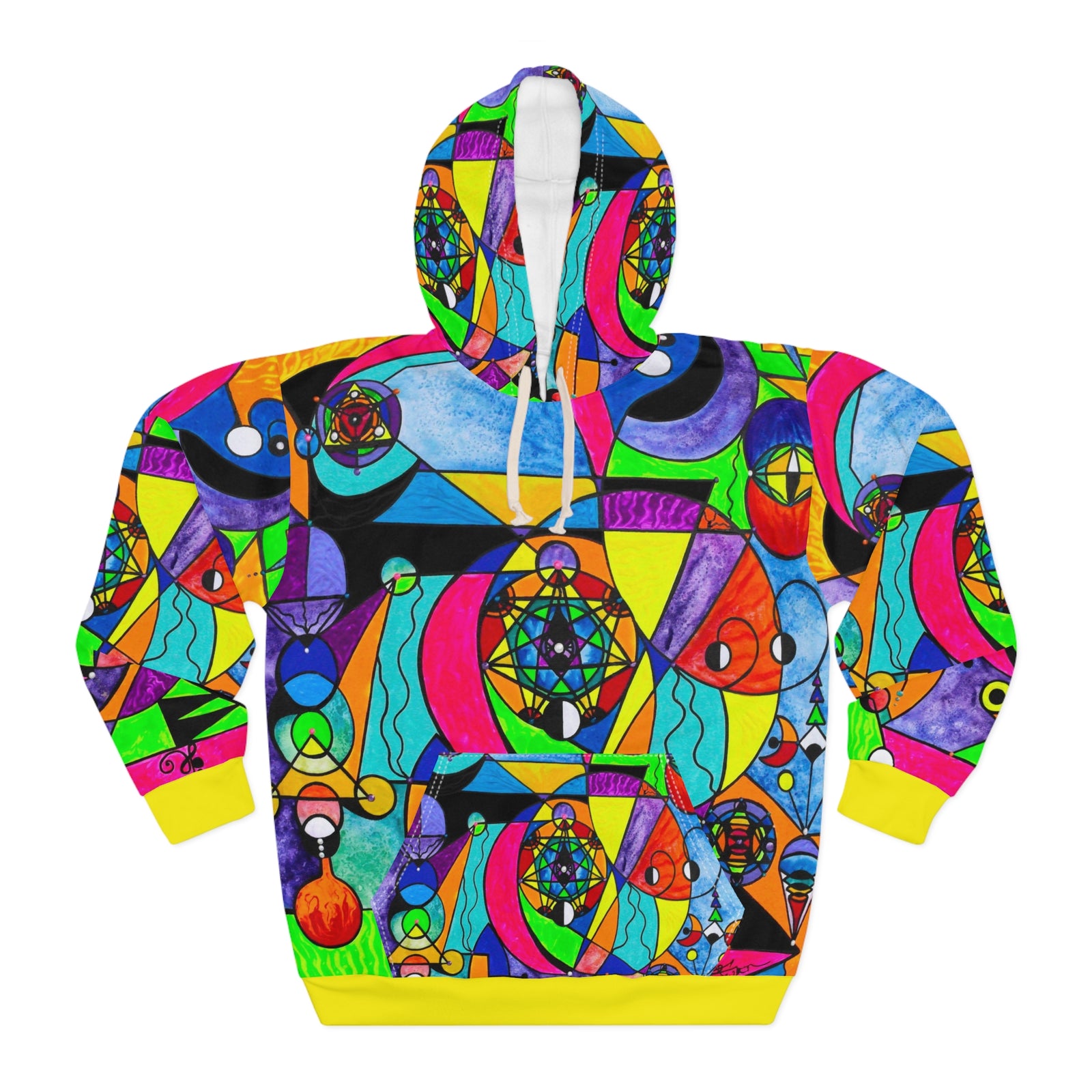 The Power Lattice-AOP Unisex Pullover Hoodie