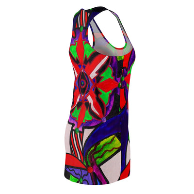Warding Grid - Women's Cut & Sew Racerback Dress (AOP)