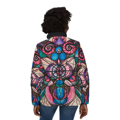 Arcturian Healing Lattice - Women’s Puffer Jacket (AOP)