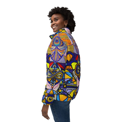 Koot Hoomi - Women’s Puffer Jacket (AOP)