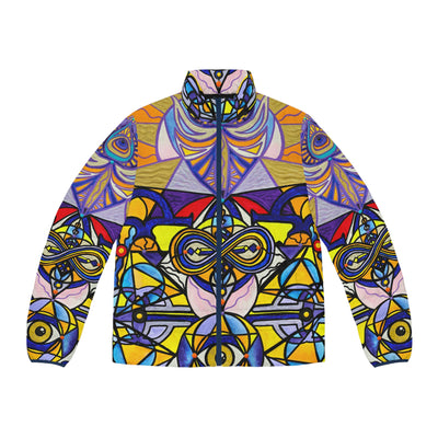 Koot Hoomi - Men's Puffer Jacket (AOP)