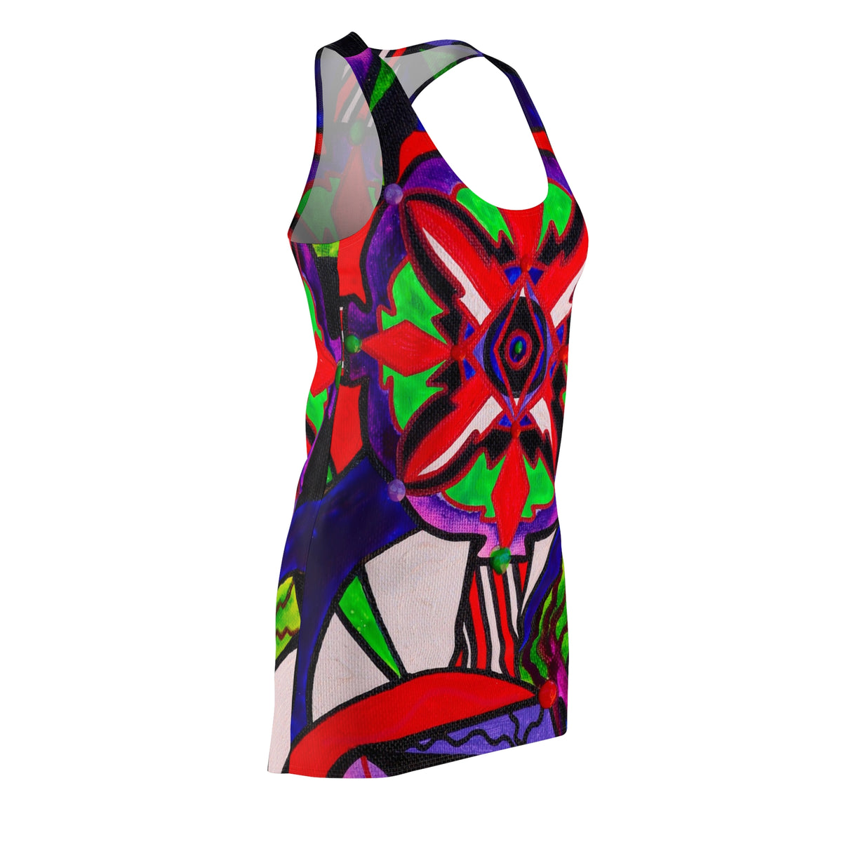 Warding Grid - Women's Cut & Sew Racerback Dress (AOP)