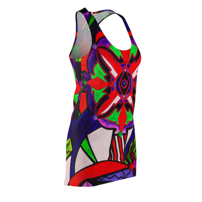 Warding Grid - Women's Cut & Sew Racerback Dress (AOP)