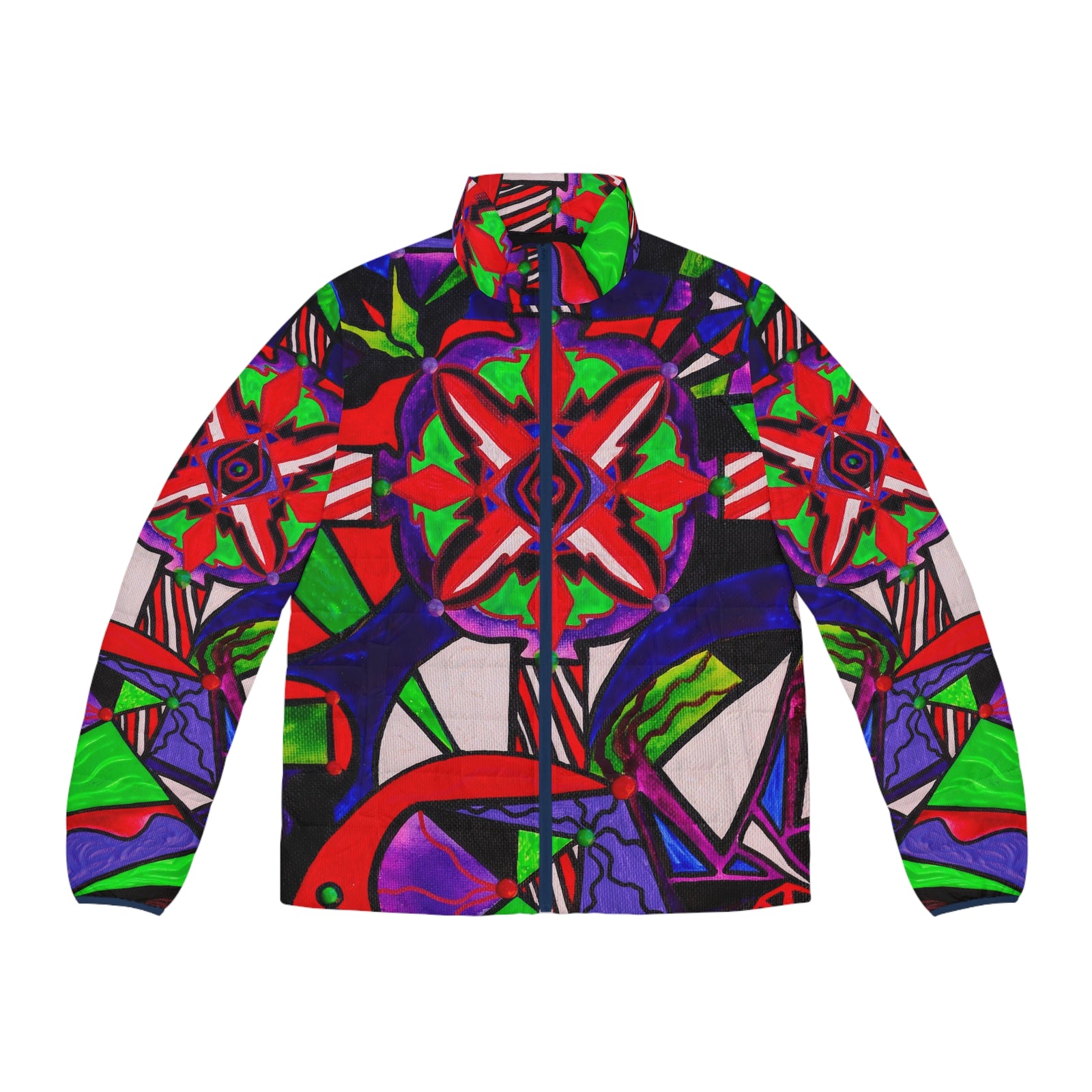 Warding Grid - Men's Puffer Jacket (AOP)