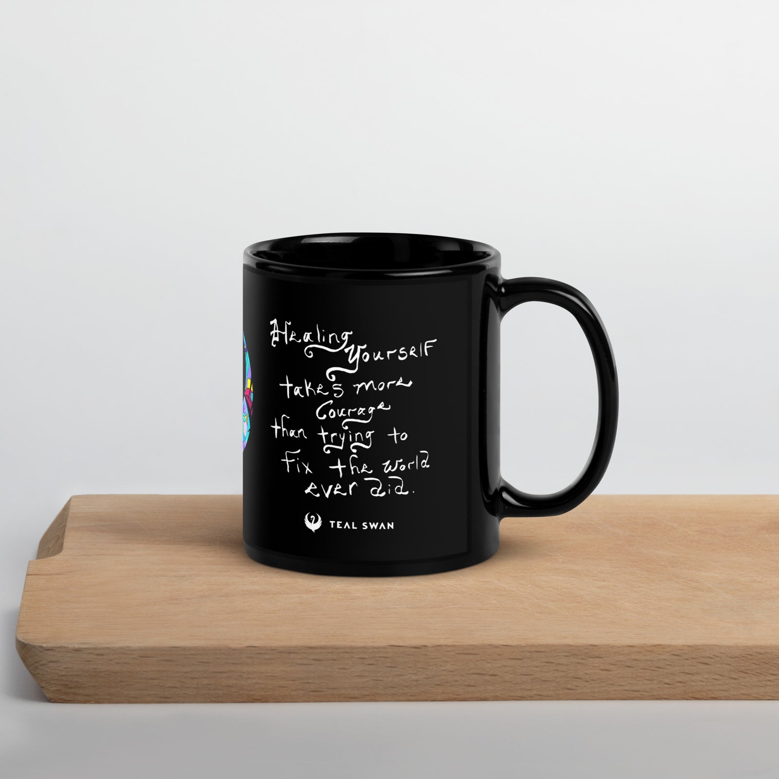 Healing Yourself Quote - Black Glossy Mug
