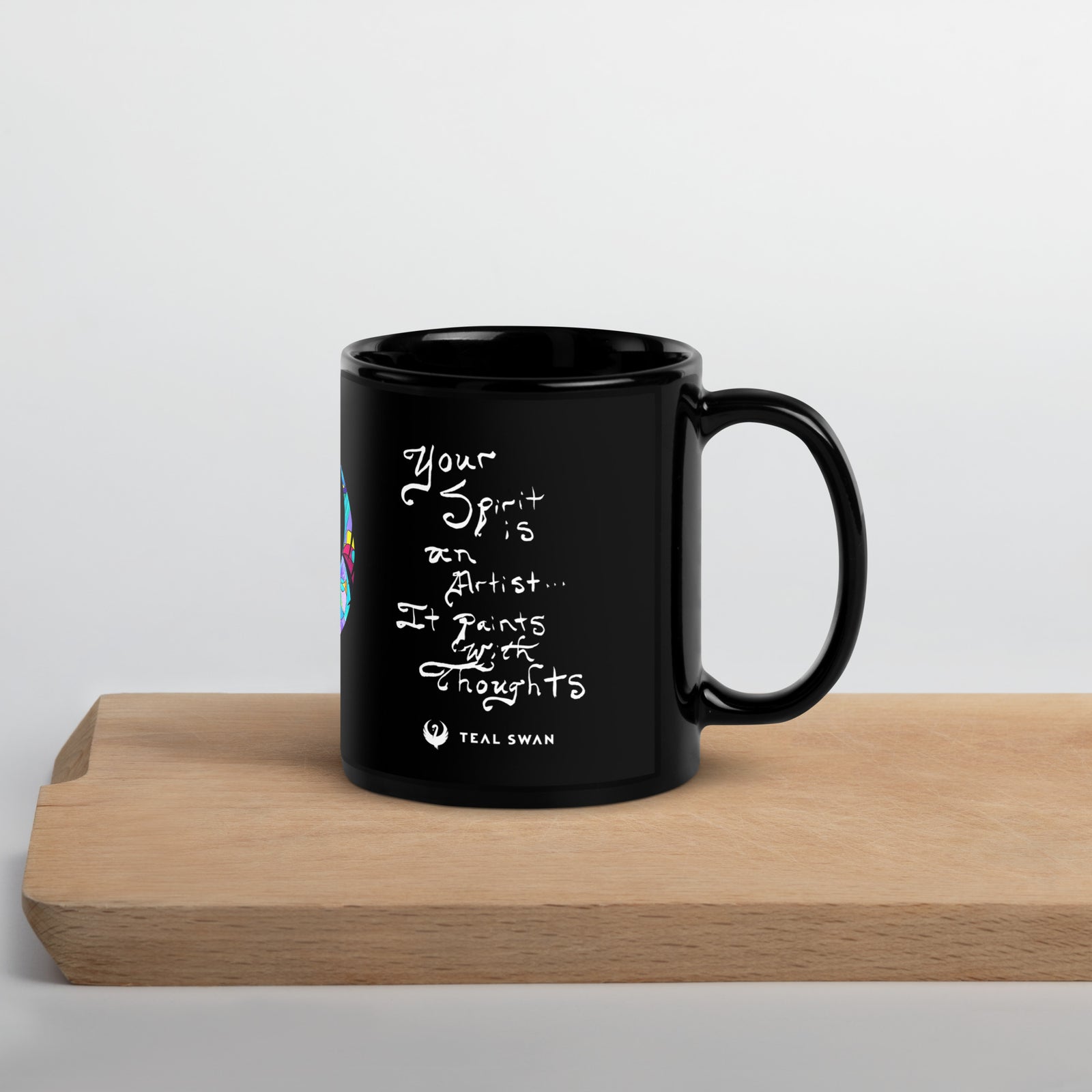 Spirit Is Quote - Black Glossy Mug