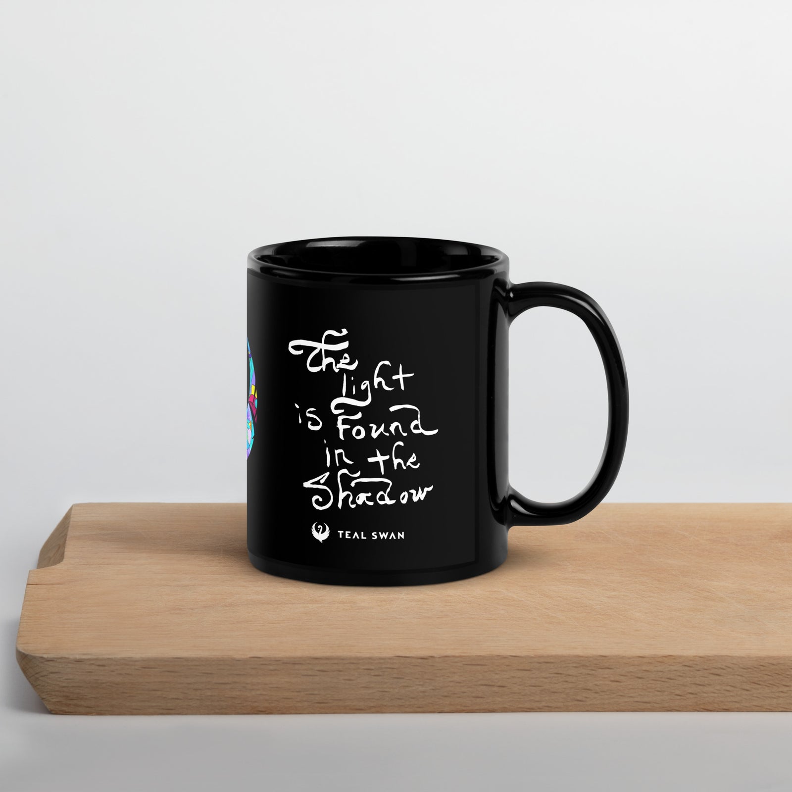 The Light Is Quote - Black Glossy Mug