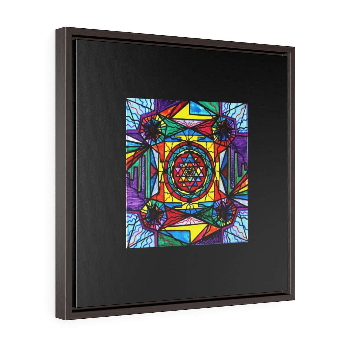 Sri Yantra - Square Framed Premium Gallery Wrap Canvas