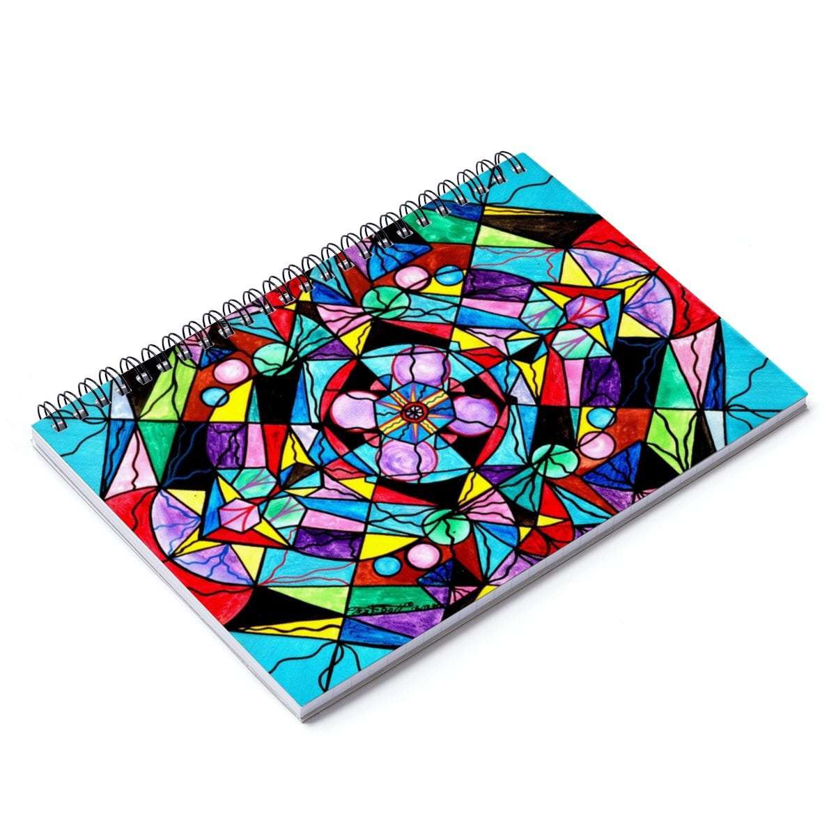 Sacred Geometry Grid - Spiral Notebook