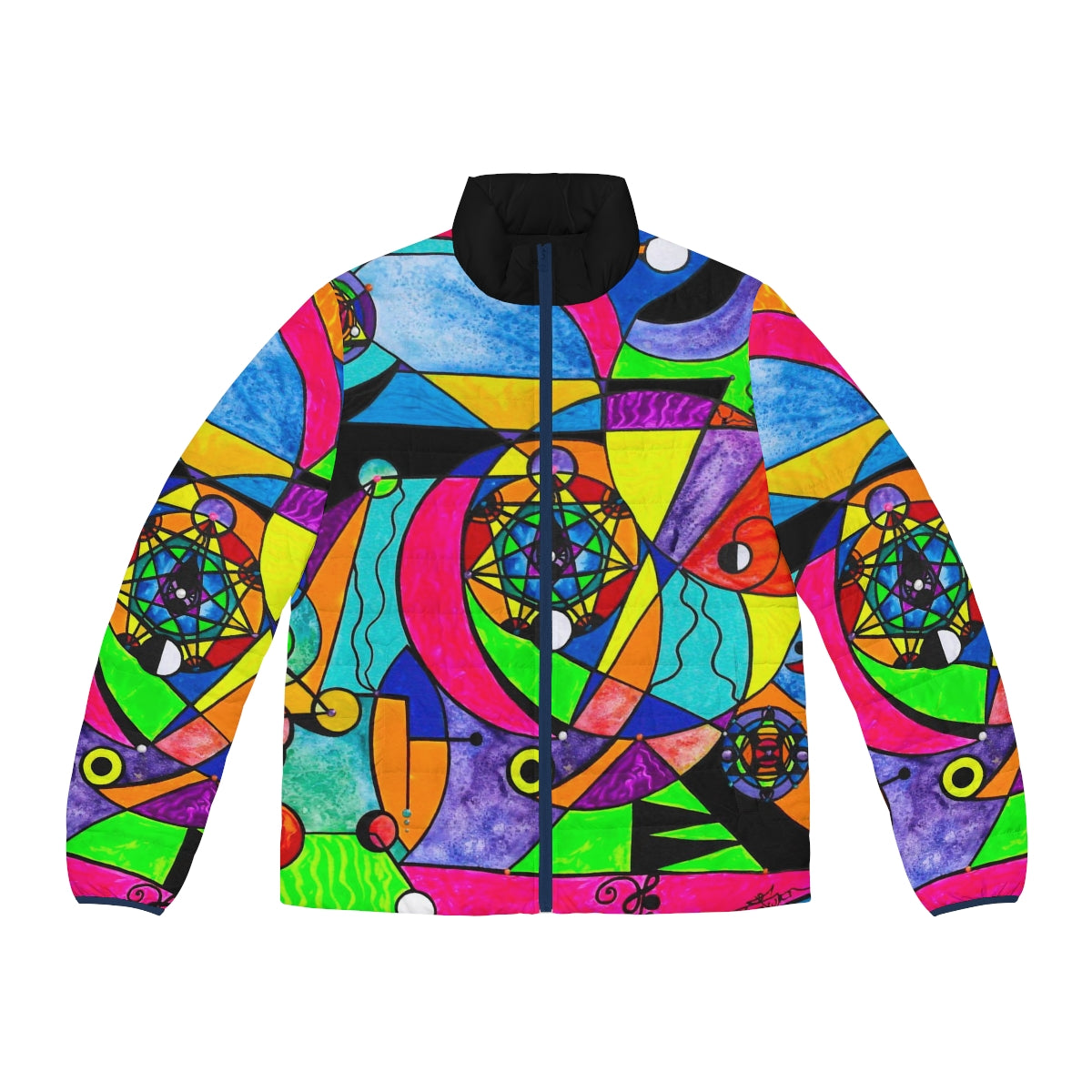 The Power Lattice - Men's Puffer Jacket (AOP)