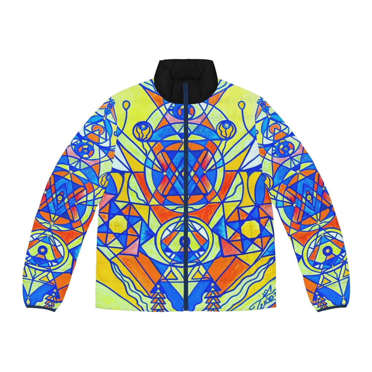 Happiness Pleiadian Lightwork Model - Men's Puffer Jacket (AOP)