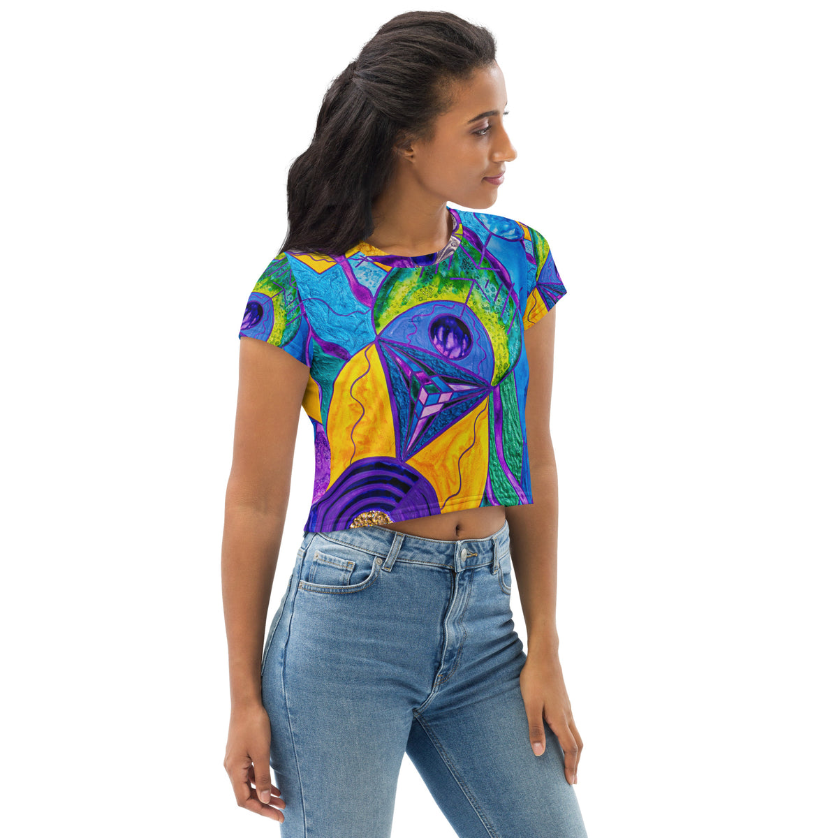 Universal Current - All-Over Print Crop Top Tee