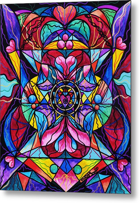 Blue Ray Self Love Grid - Metal Print