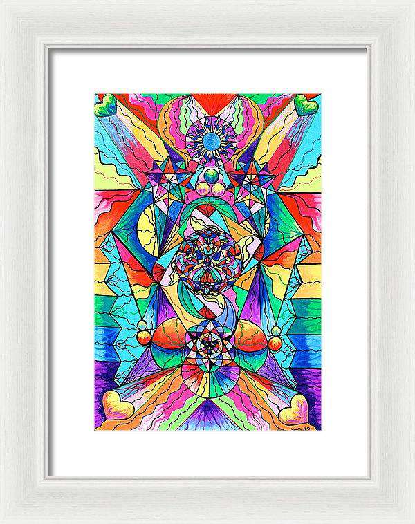 Blue Ray Transcendence Grid - Framed Print