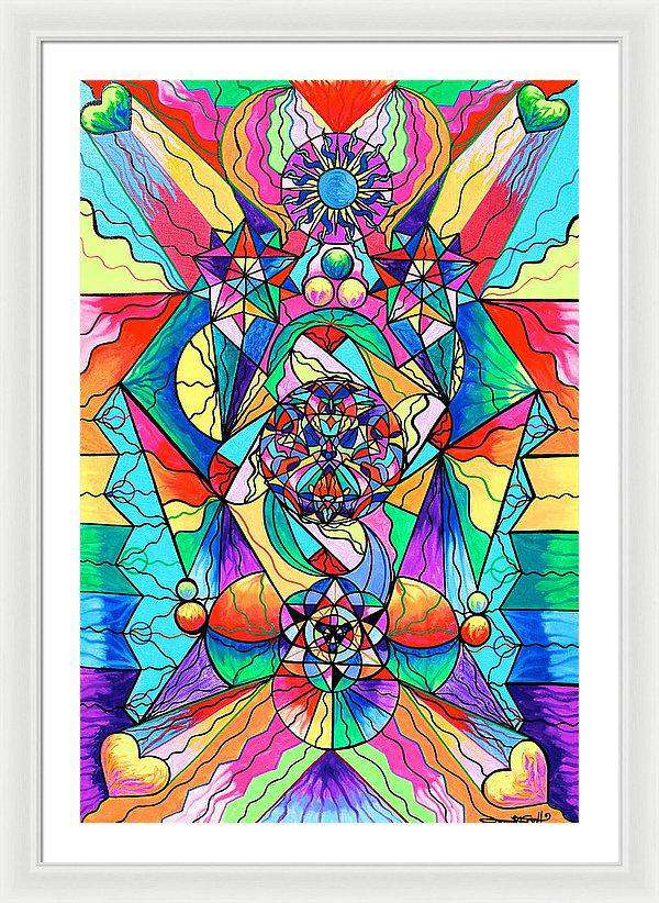 Blue Ray Transcendence Grid - Framed Print