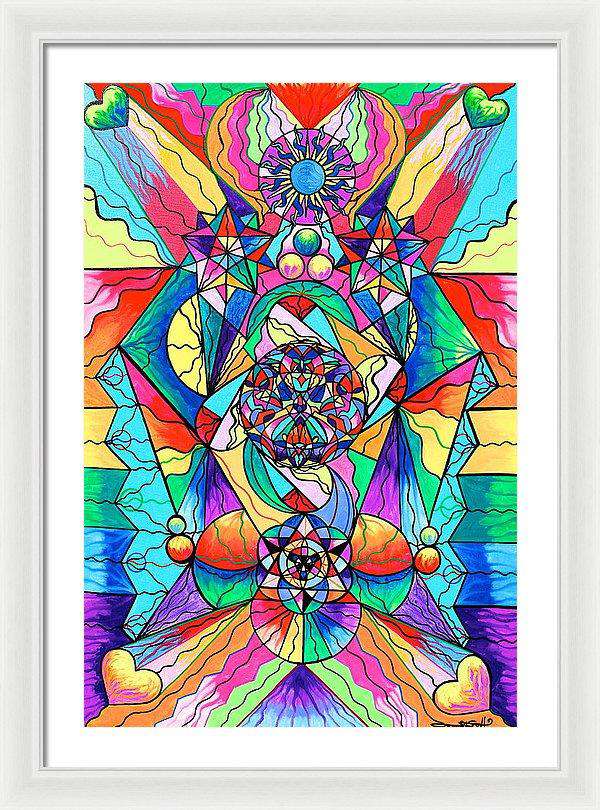 Blue Ray Transcendence Grid - Framed Print