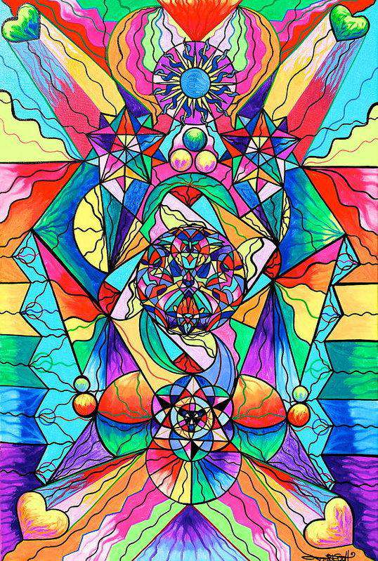 Blue Ray Transcendence Grid - Art Print