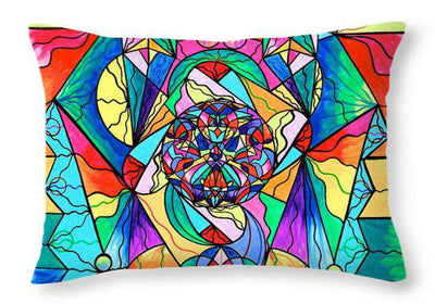 Blue Ray Transcendence Grid - Throw Pillow