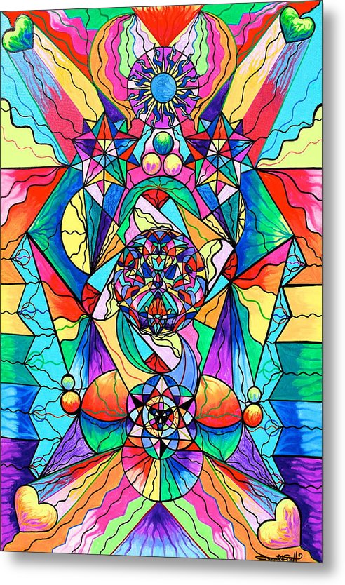 Blue Ray Transcendence Grid - Metal Print