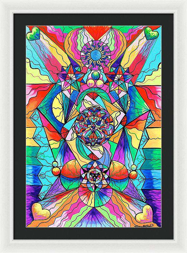 Blue Ray Transcendence Grid - Framed Print