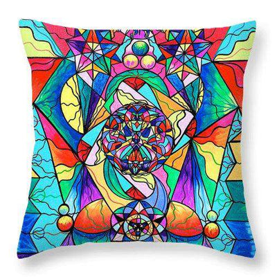 Blue Ray Transcendence Grid - Throw Pillow