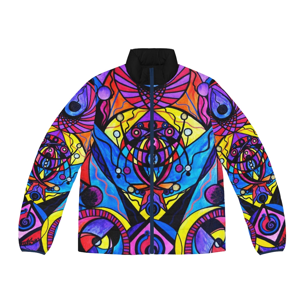 Time Wielder - Men's Puffer Jacket (AOP)