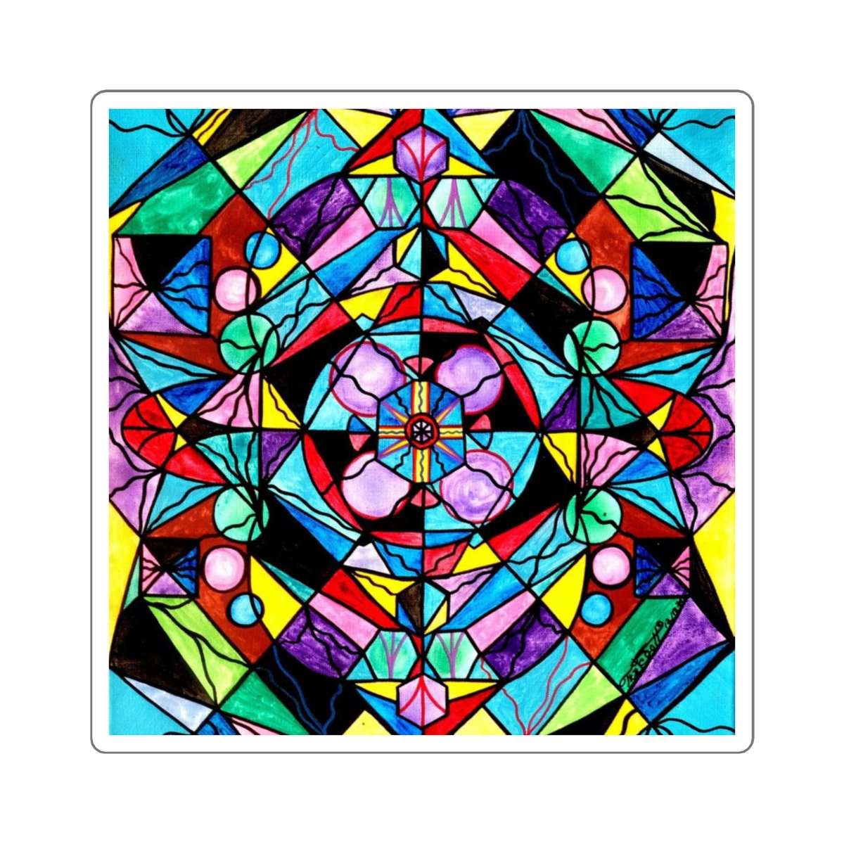 Sacred Geometry Grid - Square Stickers