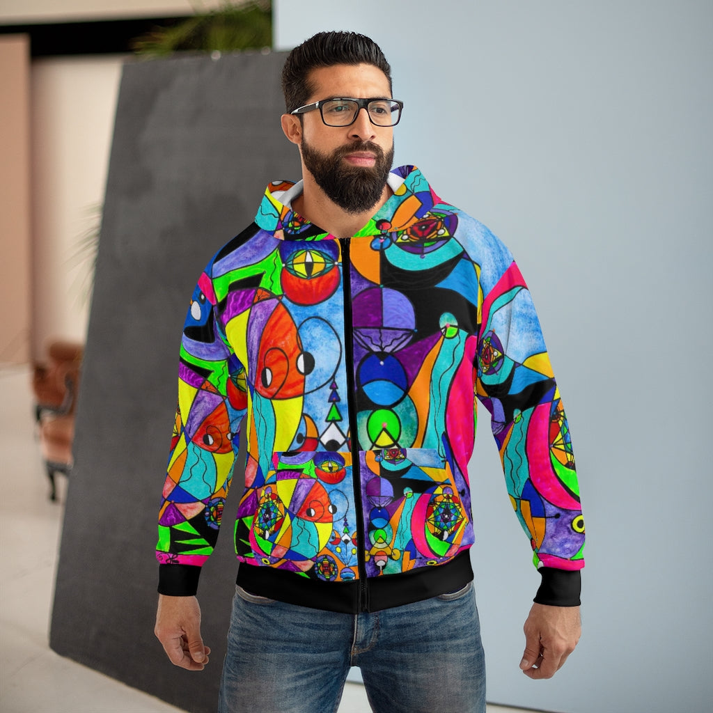 The Power Lattice - AOP Unisex Zip Hoodie