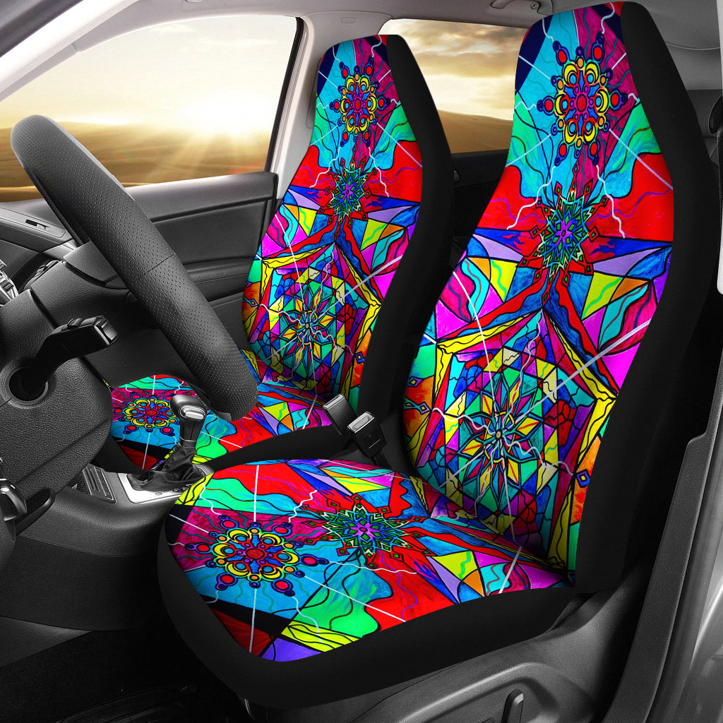 Blue Ray Self Love Grid - Car Seat Covers (Set of 2)
