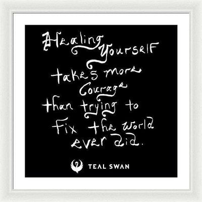 Healing Yourself Quote - Zarámovaný tisk