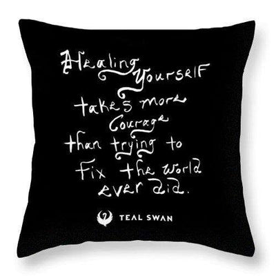 Healing Yourself Quote - Throw Pillow